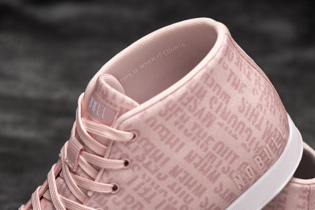 Nobull Canvas Mid Men's Trainers Pink | Australia (CY3062)